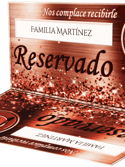 Tarjetas de reserva comensal L 85x110